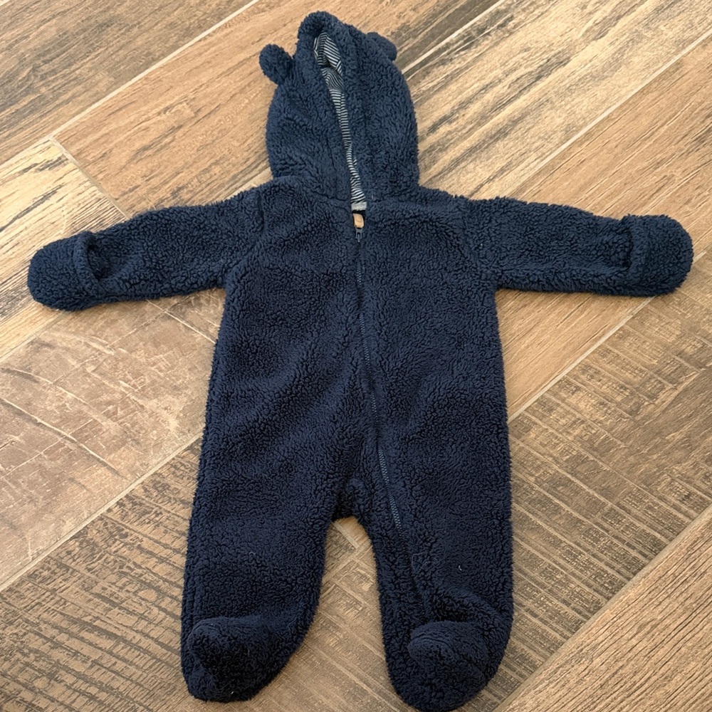 6 Month Carter's Navy Sherpa Hooded Footed One-Piece